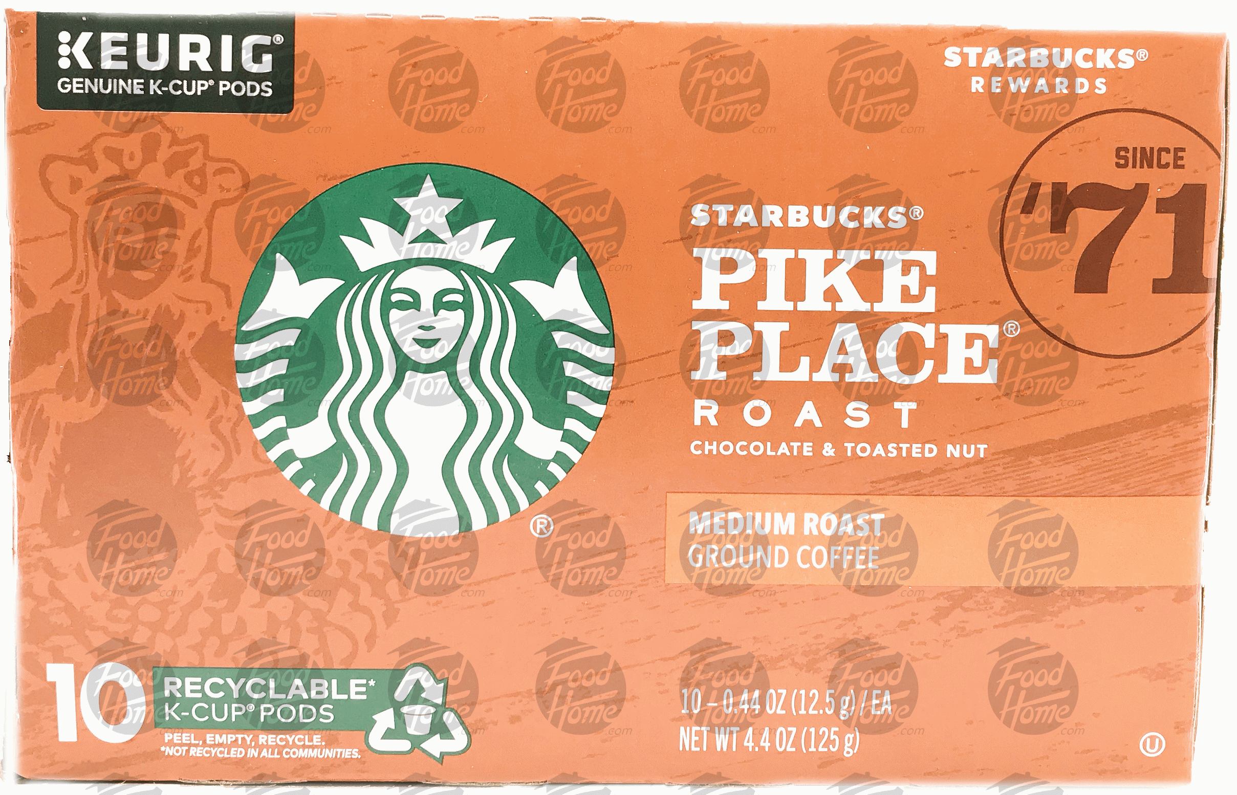 Keurig Starbucks pike place roast, medium roast ground coffee, 10 k-cups Full-Size Picture